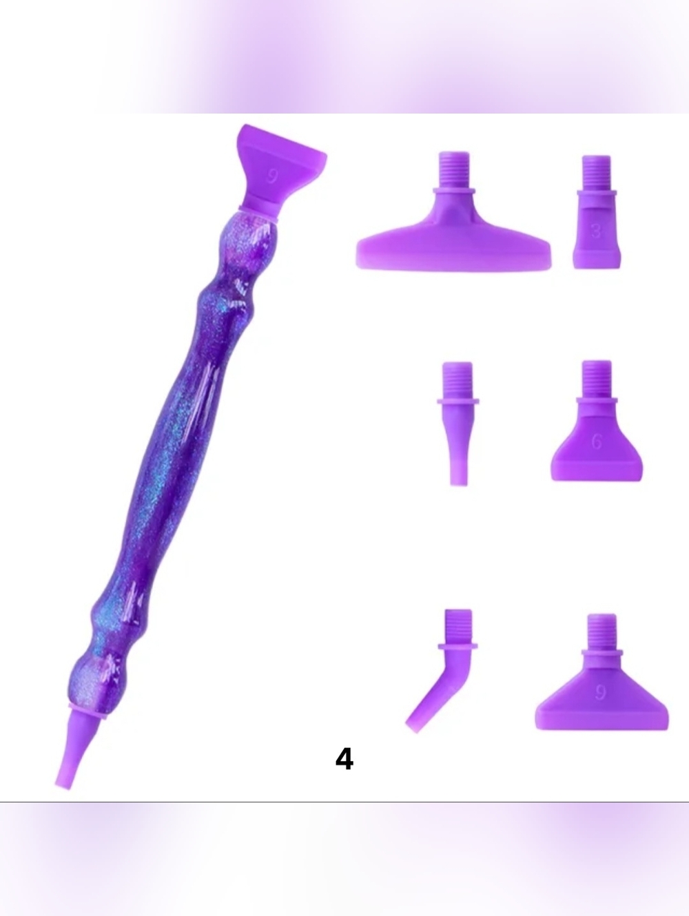Diamond Art Painting Pen with Screw Tips Threads Resin Purple Glitter